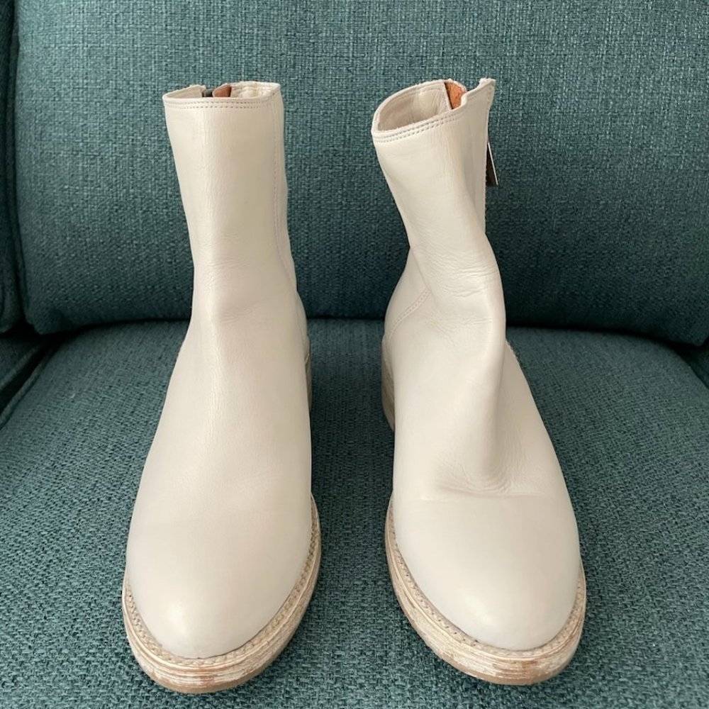 Frye Zip Ivory-White NEW Booties 7.5